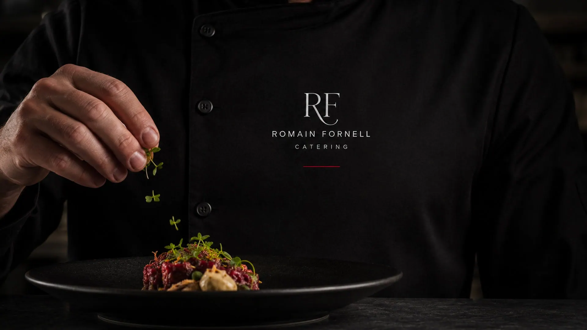 Branding del catering de Romain Fornell por Mariona Agency